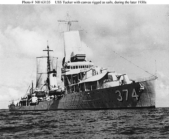 USS Tucker w/Sails